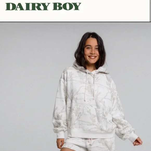 NWOT Limited Edition Dairy Boy Paige Lorenze Pink Puff Logo Woodland Camo hoodie - Picture 7 of 13